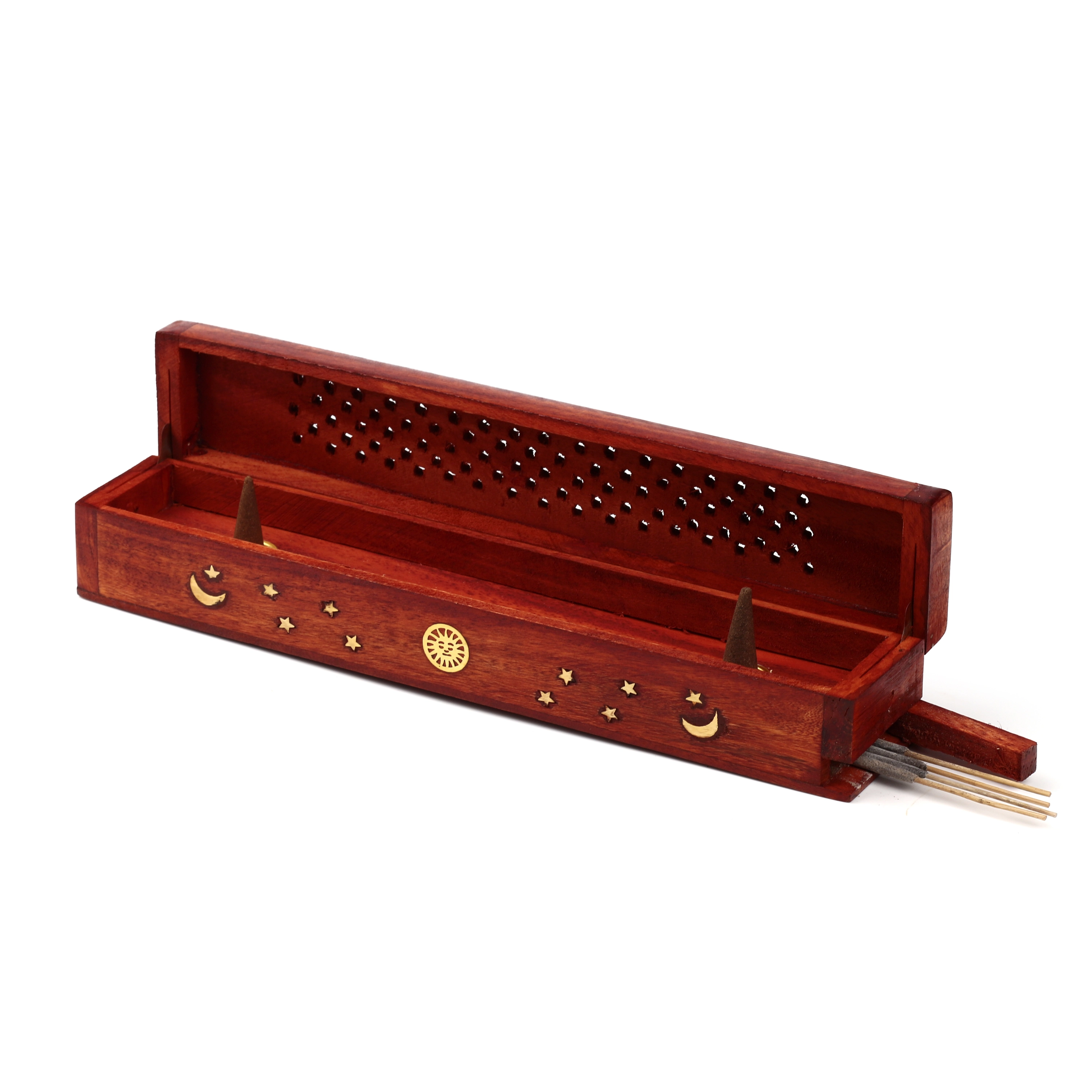 Popielnica z drzewa mango na kadzidło Słońce, Księżyć i Gwiazdy - Mama i dziecko