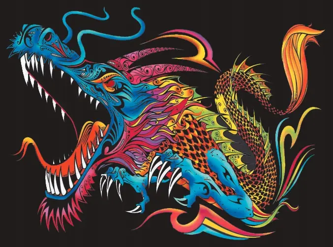 Kolorowanka welwetowa ColorVelvet smok - Książki