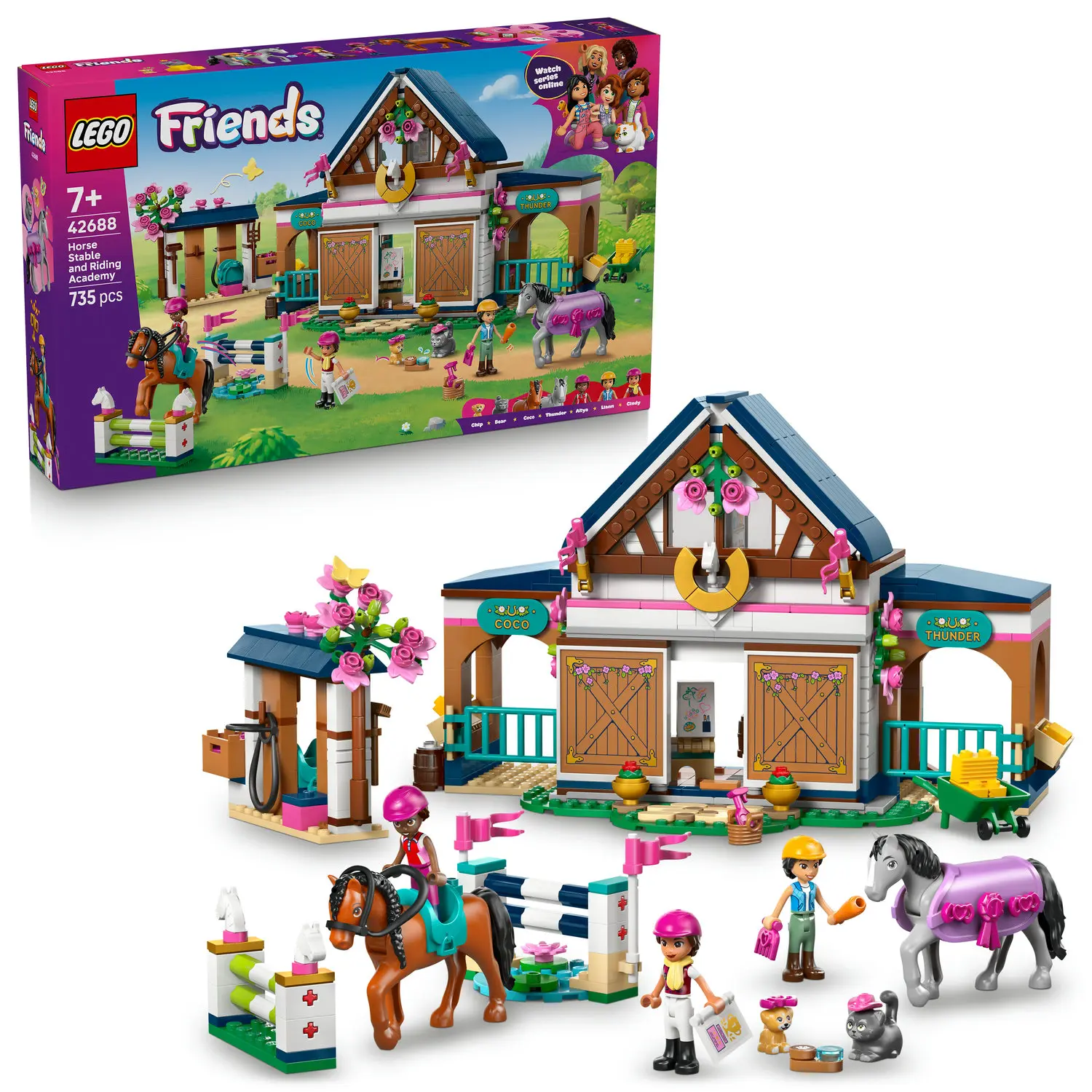 LEGO Friends 42688 STADNINA I SZKÓŁKA JEŹDZIECKA - Zabawki