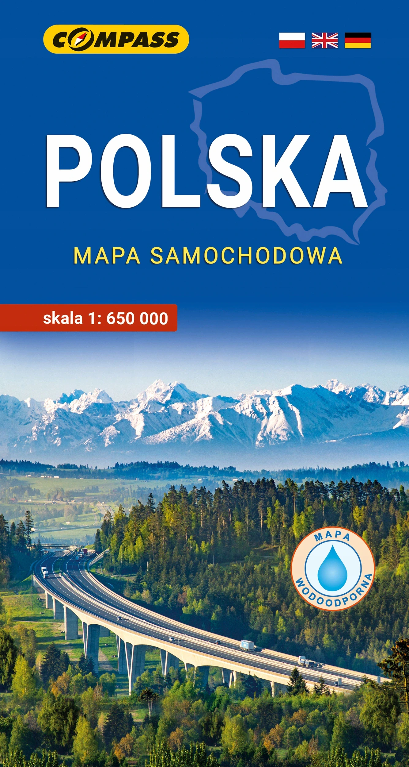 POLSKA laminowana mapa samochodowa 1:650 000 - Książki