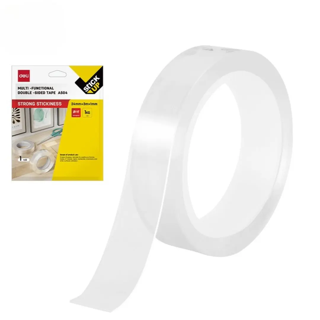 Taśma dwustronna wielofunkcyjna transparentna 1mmx24mmx3m - Papiernicze i szkolne