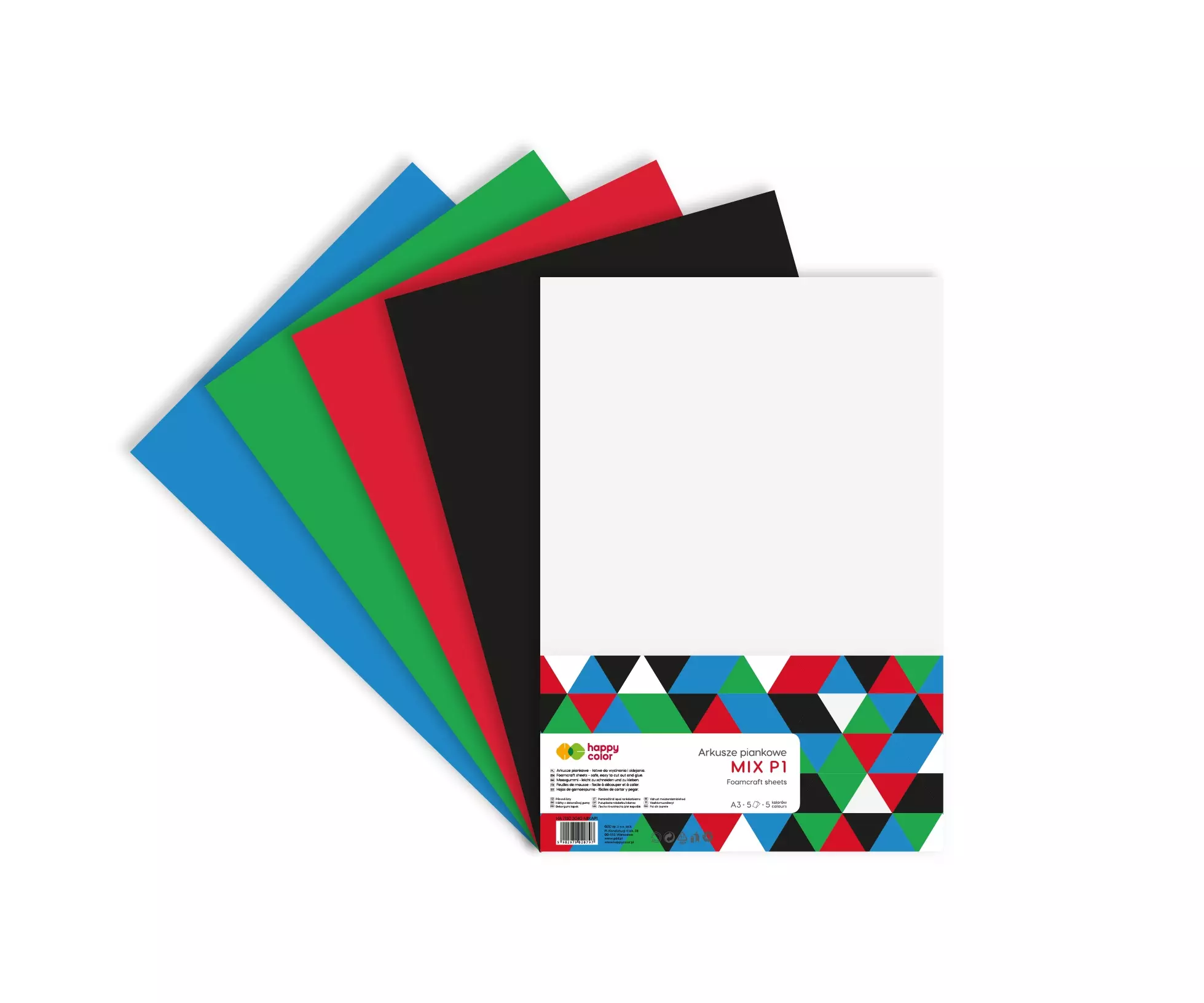 Arkusze piankowe Happy Color A3 5 kolorów 5 ark. - Papiernicze i szkolne