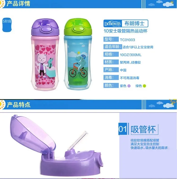 Kubek Term.ze Słomką Browns 300ML - Mama i dziecko