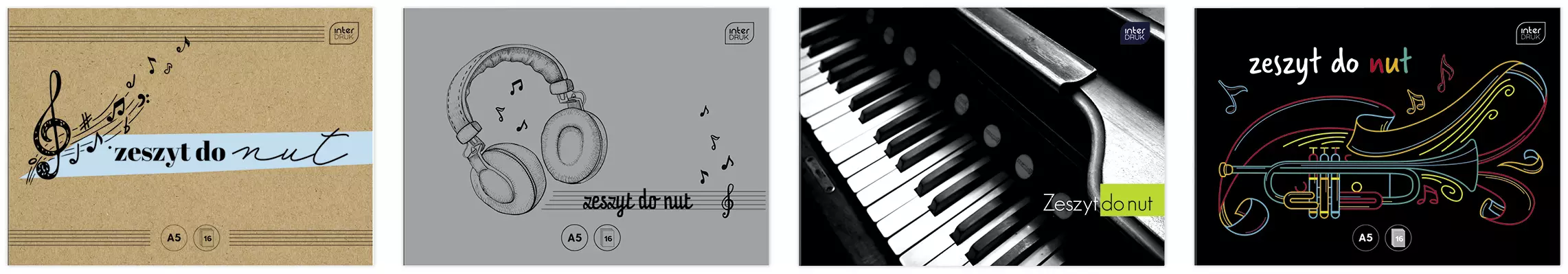 Zeszyt do nut A5 16 kartek, mix wzorów - Papiernicze i szkolne