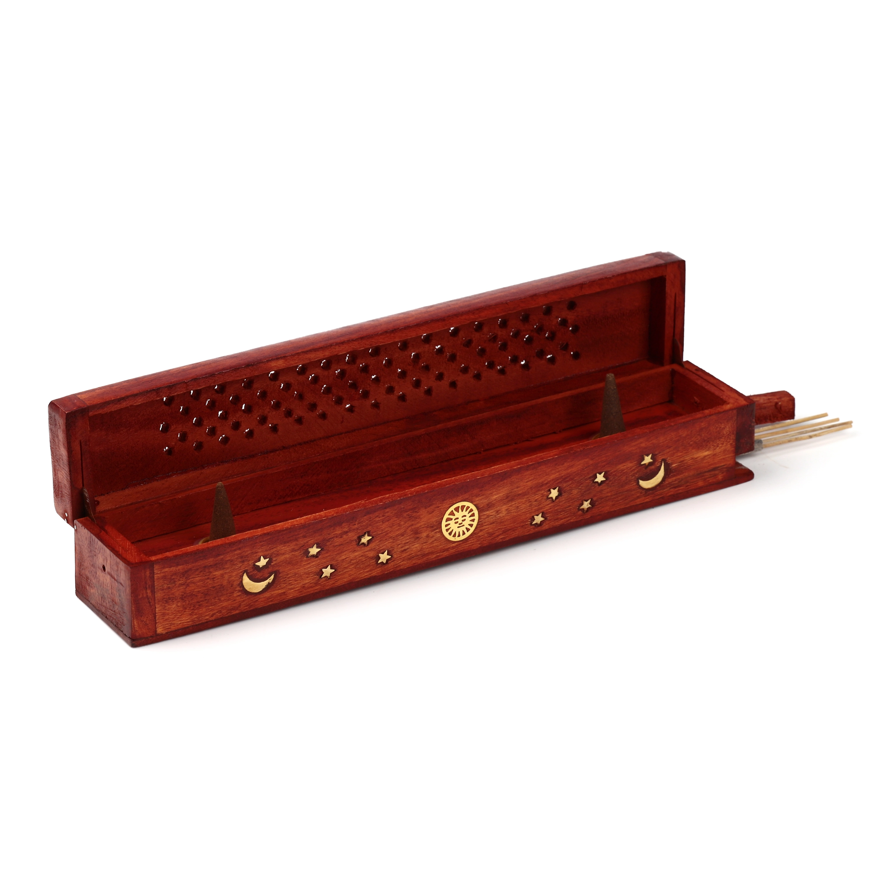 Popielnica z drzewa mango na kadzidło Słońce, Księżyć i Gwiazdy - Mama i dziecko