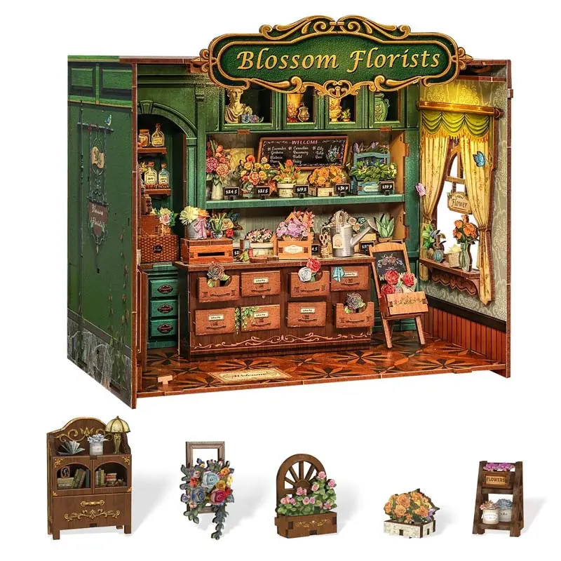Miniaturowy domek Book Nook Kwiaciarnia marzeń - Puzzle