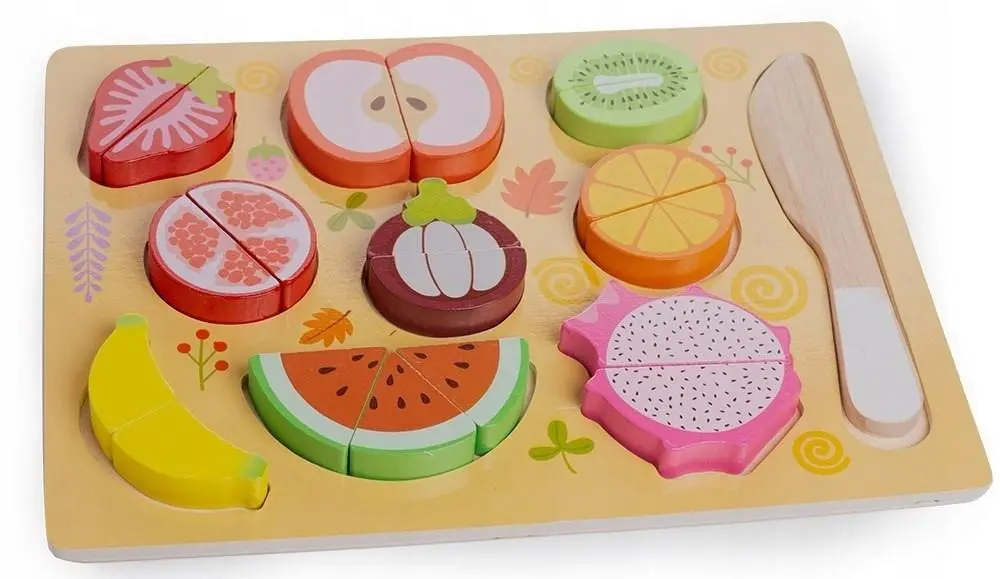 Owoce drewniane do krojenia na magnes - Zabawki