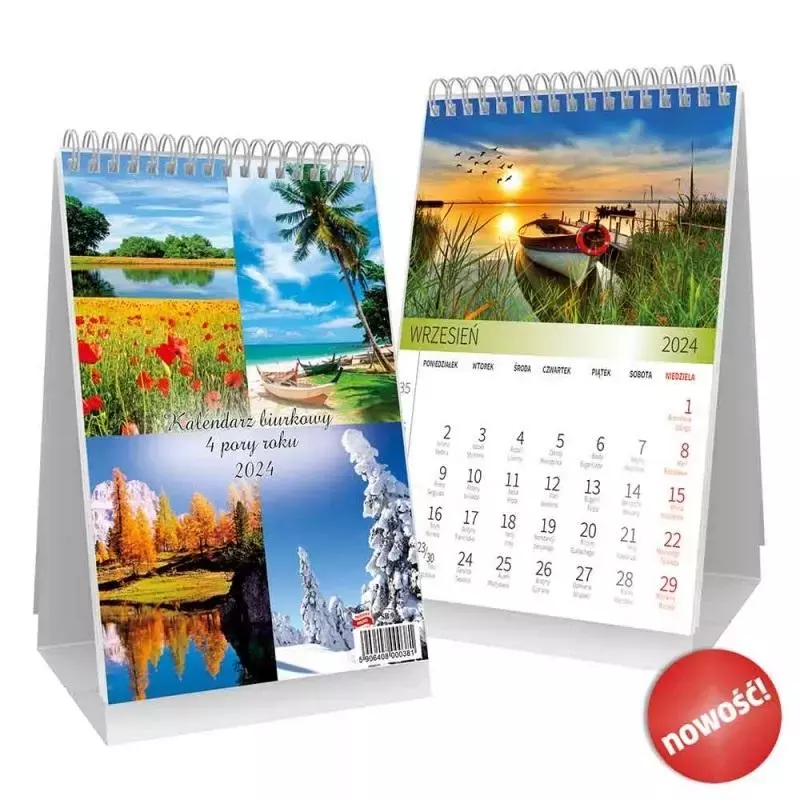 Kalendarz 2024 biurkowy Cztery pory roku - Książki
