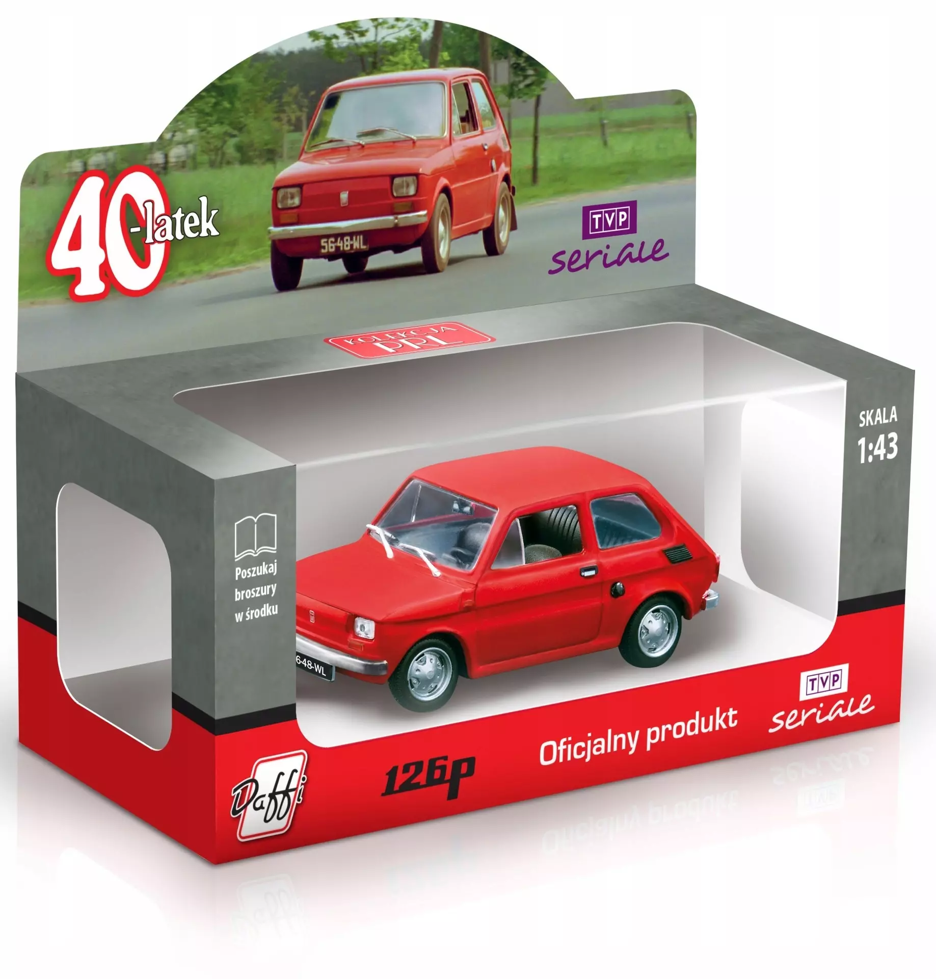 Fiat 126P czterdziestolatek czerwony