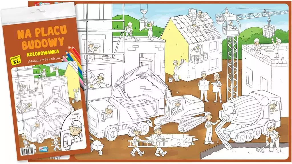Na placu budowy. Kolorowanka XL - Książki
