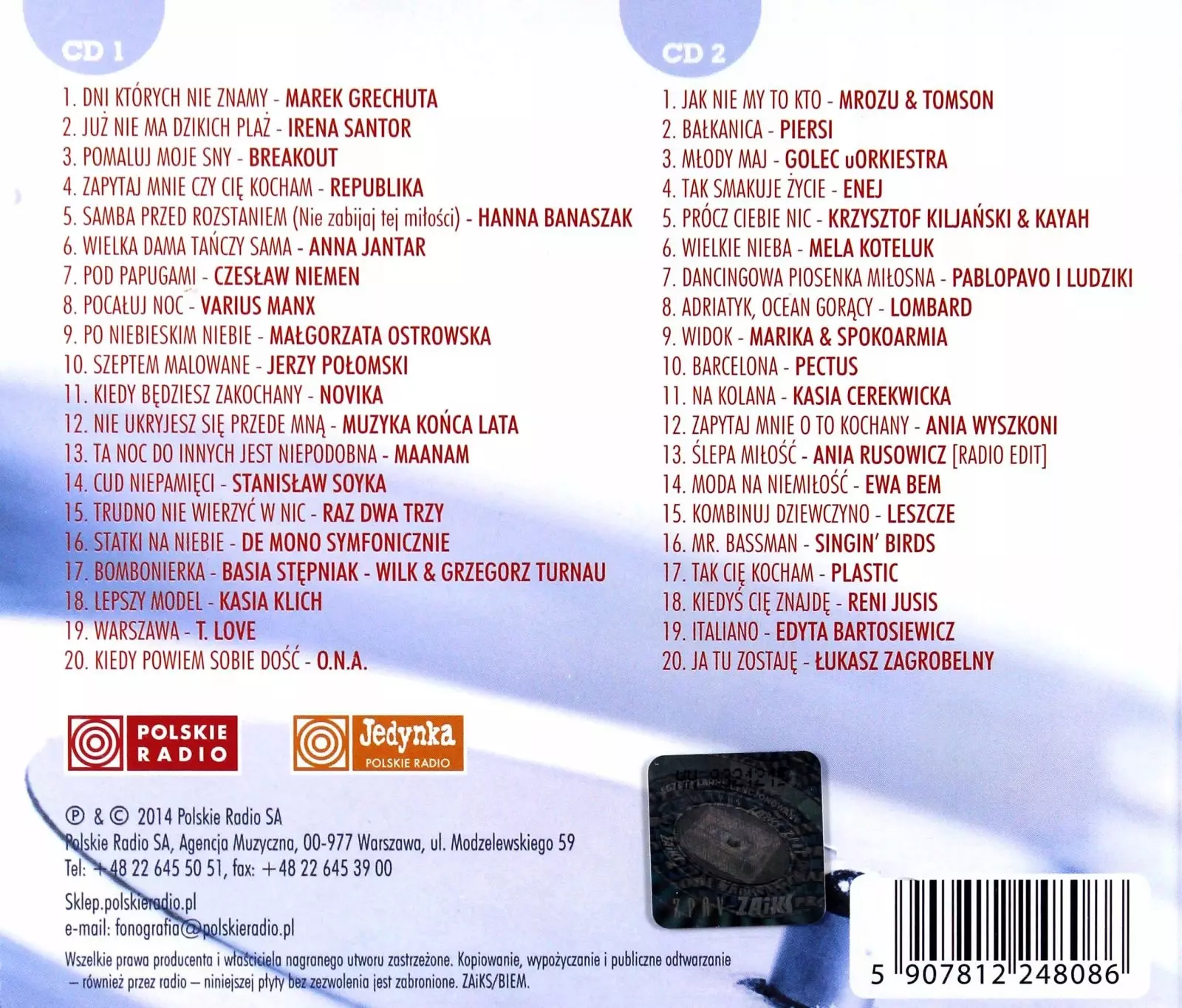 Przeboje Muzycznej Jedynki po polsku, 2 CD - Muzyka