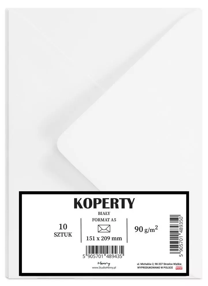 Koperty A5, białe (10 sztuk) - Papiernicze i szkolne