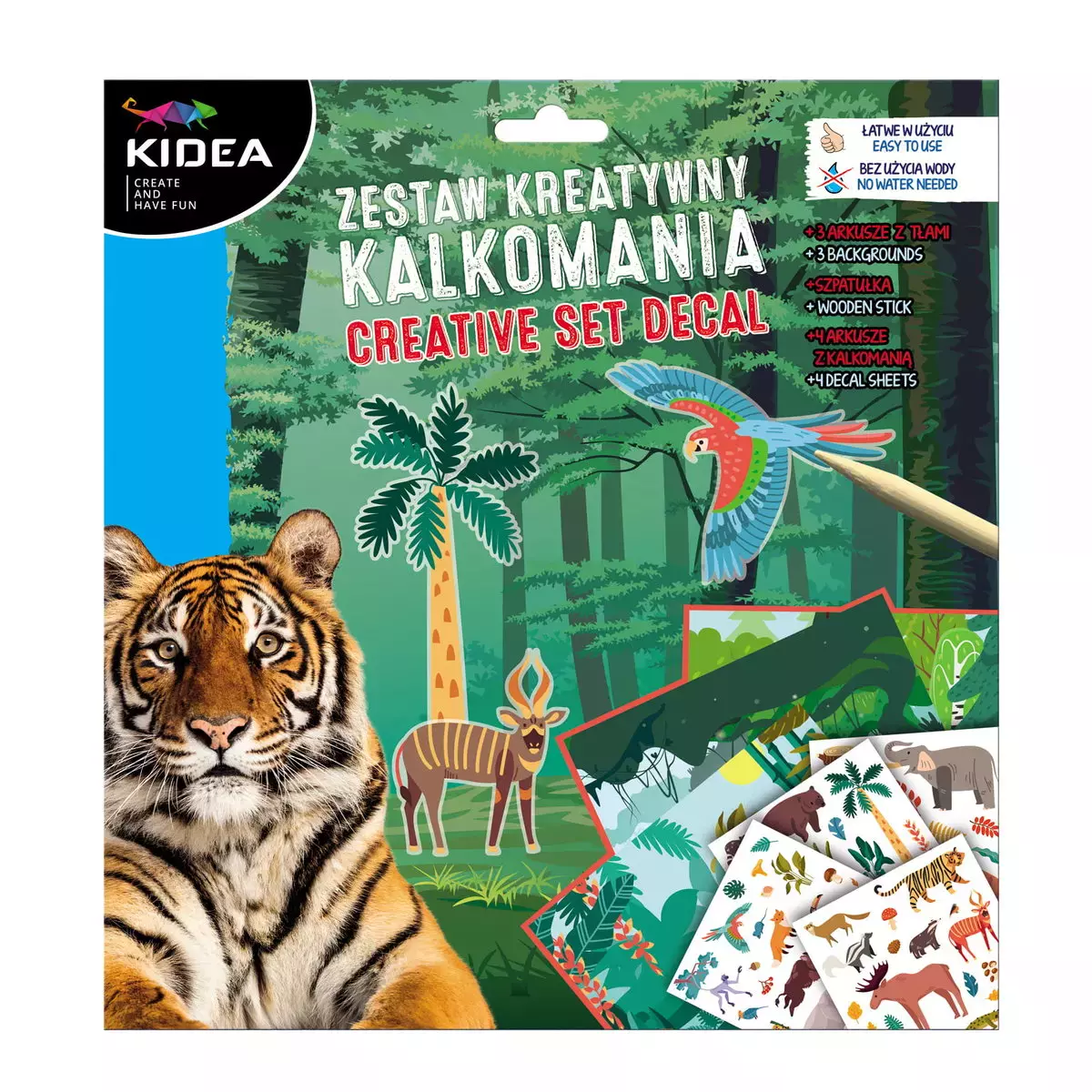 Zestaw kreatywny kalkomania Kidea Zwierzęta - Zabawki