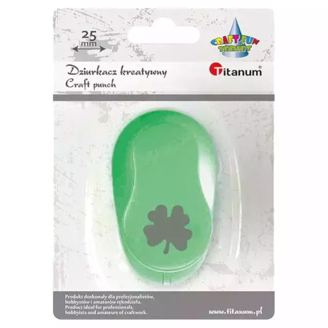 Dziurkacz z motywem. Koniczynka czterolistna 25mm - Papiernicze i szkolne