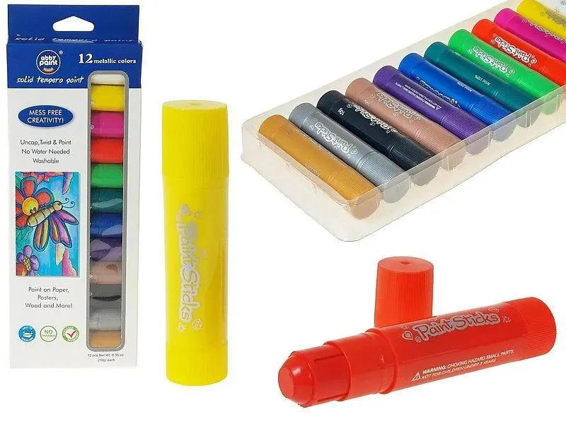 Farba w sztyfcie 12 kolorów - Papiernicze i szkolne