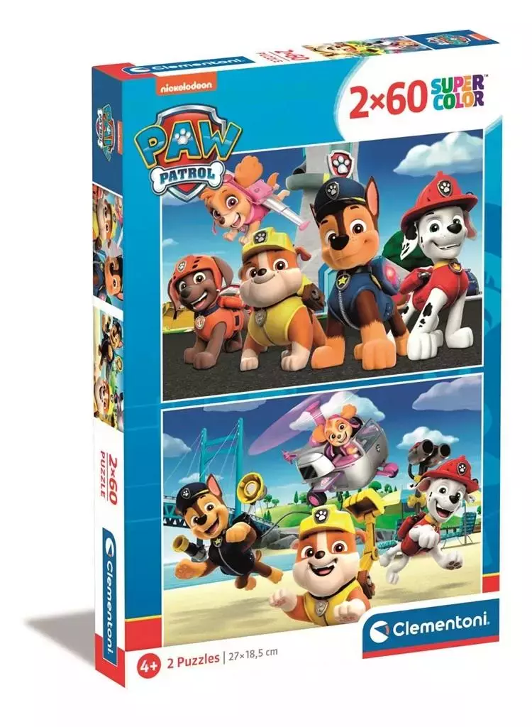 Puzzle 2x60 Super Kolor Paw Patrol - Clementoni