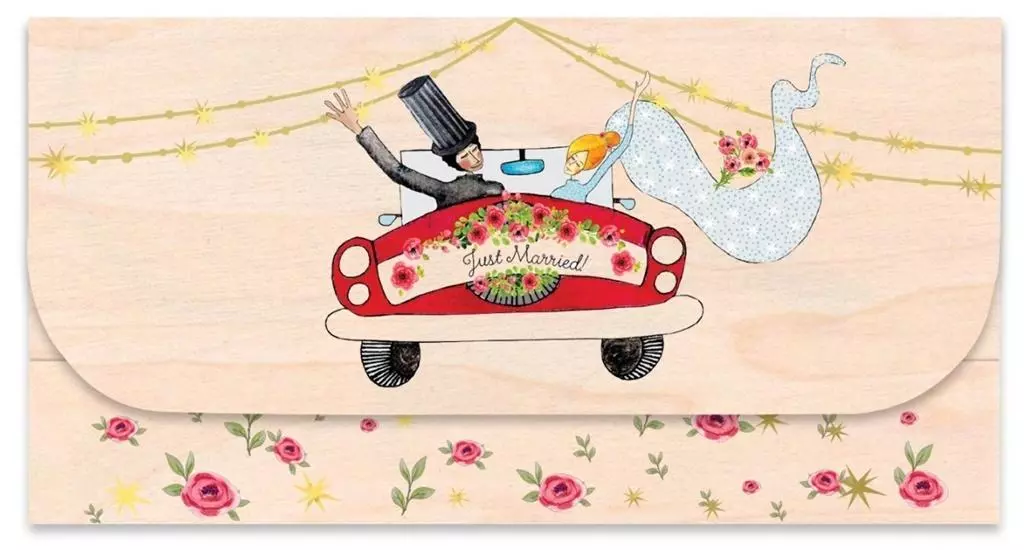 Koperta upominkowa drewniana Ślub - Książki