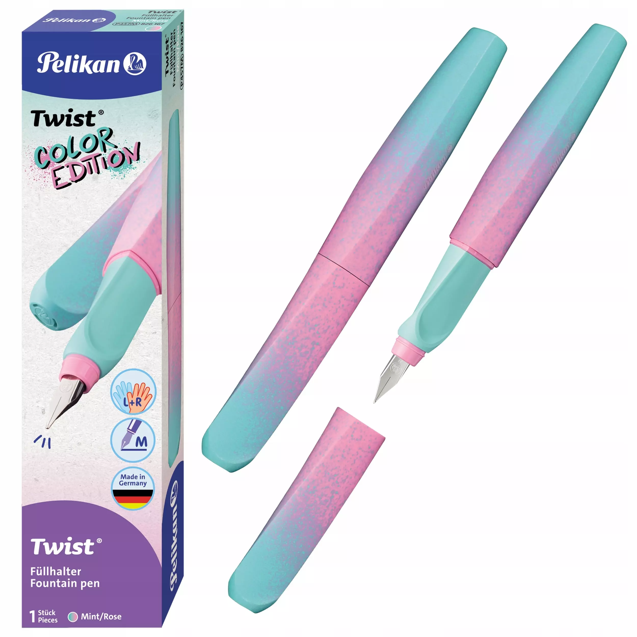 PIÓRO WIECZNE NA NABOJE L+R M TWIST COLOR EDITION PASTELO PELIKAN 300010105 - Papiernicze i szkolne