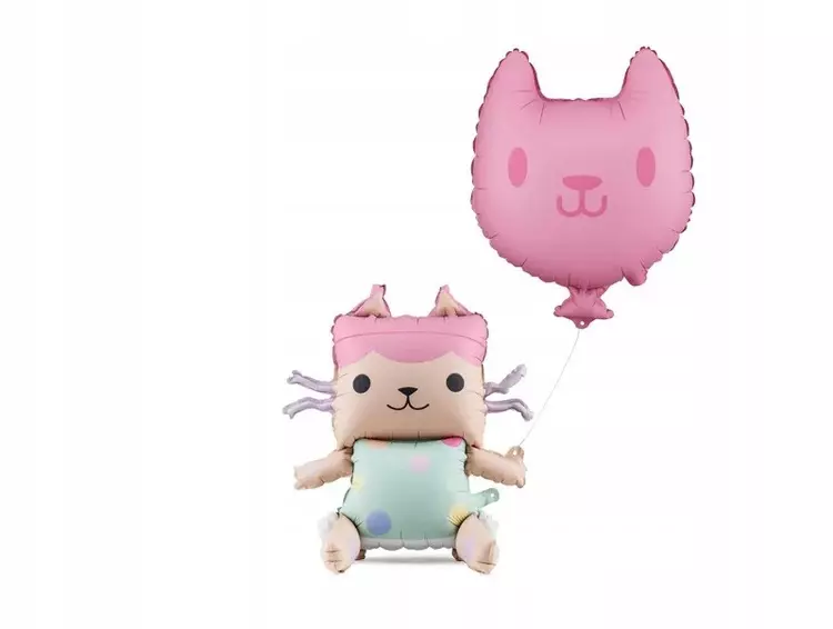 BALON FOLIOWY TEKTURZĄTKO KOCI DOMEK GABI 43 X 46 CM DEKORACJA URODZINY - Papiernicze i szkolne