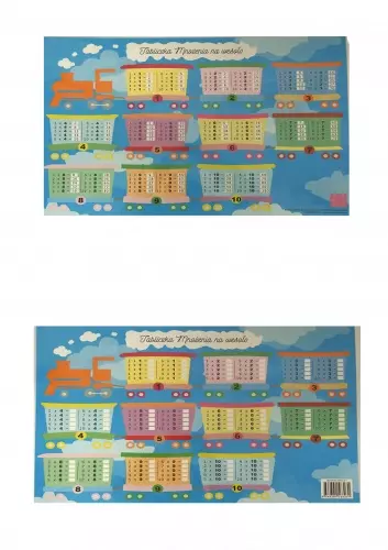 PODKŁADKA DWUSTR.LAM.A2 TABL.MNOŻ POCIĄG ART-MAP 9788394567231 - Książki