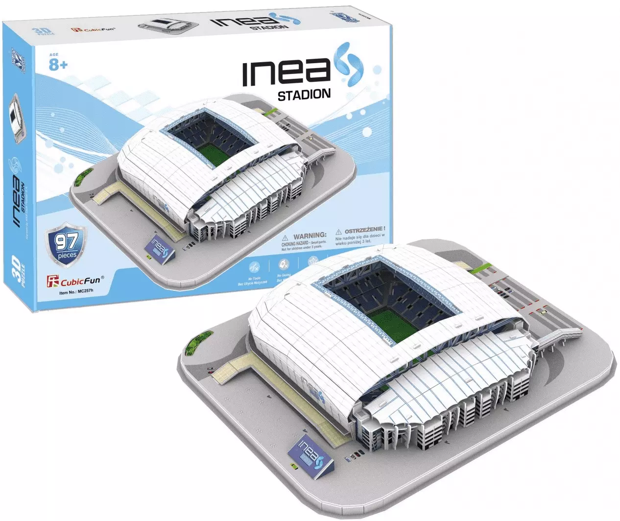 Puzzle 3D 97 elementów. Stadion Lech Poznań - Puzzle