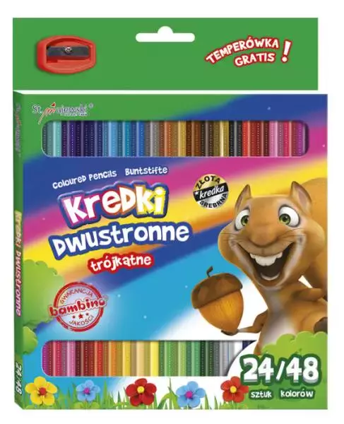 Kredki trójkątne dwustronne, 48 kolorów