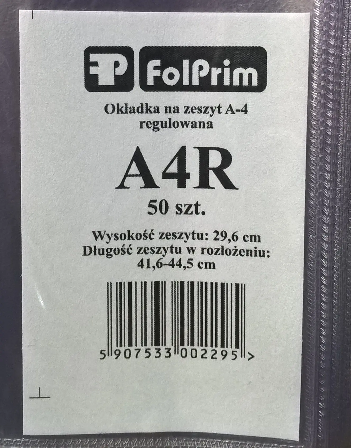 Okładka A4 [mm:] 296x416-445 Folprim - Papiernicze i szkolne