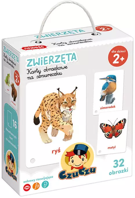 CzuCzu. Karty obrazkowe na sznureczku. Zwierzęta - Książki