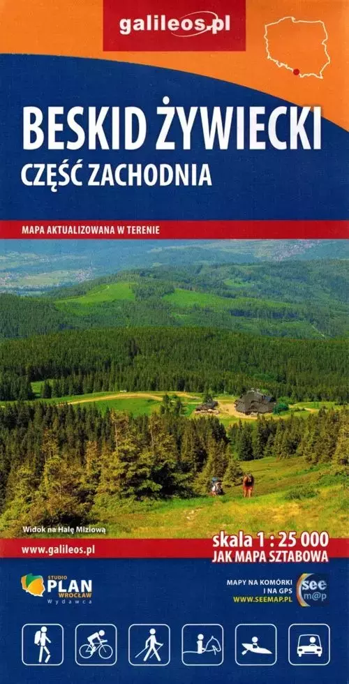 Beskid Żywiecki, cz. zach. Mapa turyst. 1:25 000 - Książki