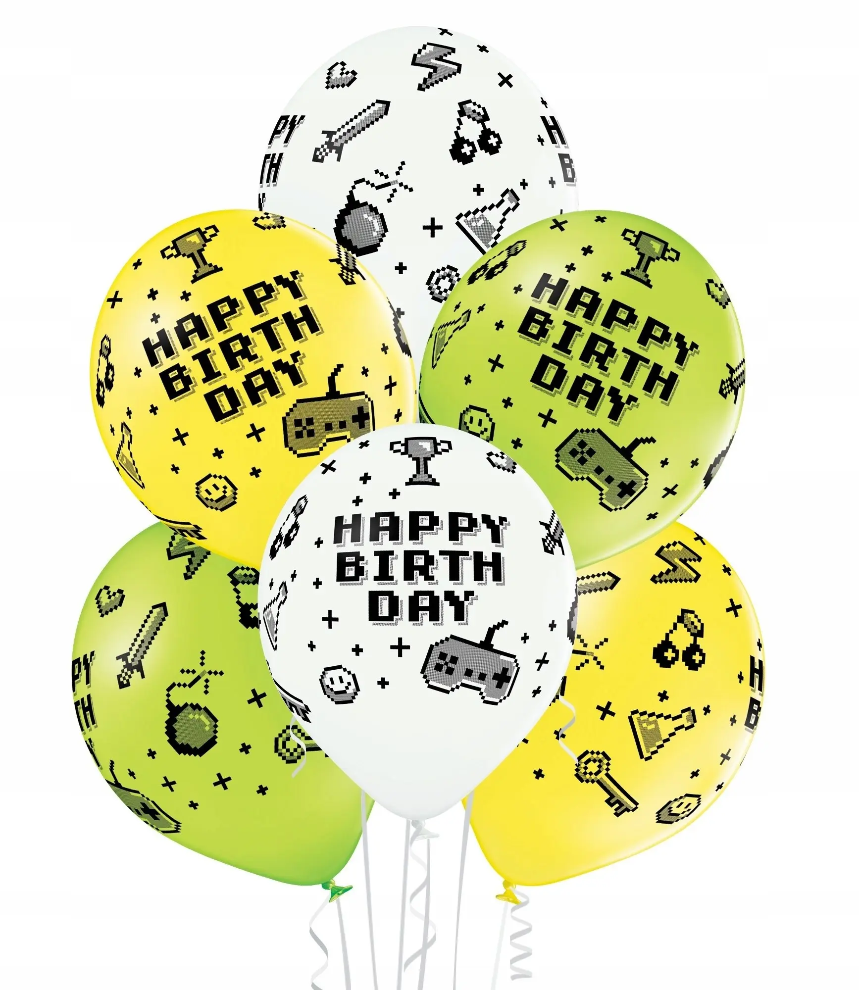 Balony Belbal 12", D11, gamer birthday PA mix, 6szt. - Papiernicze i szkolne