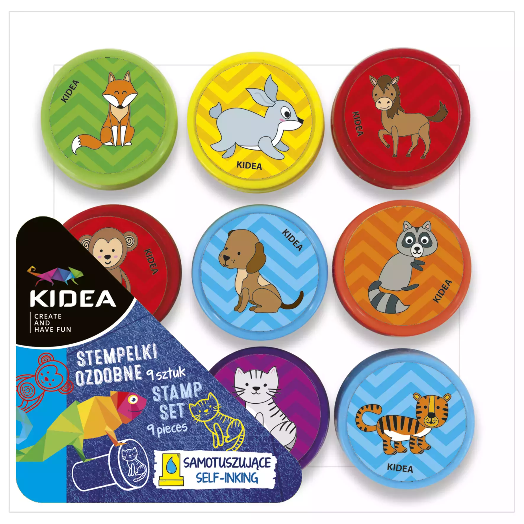 Stempelki ozdobne C 9 szt Kidea - Papiernicze i szkolne