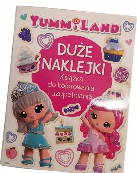Duże naklejki. Książka do kolorowania i uzupełniania. Yummiland - Książki