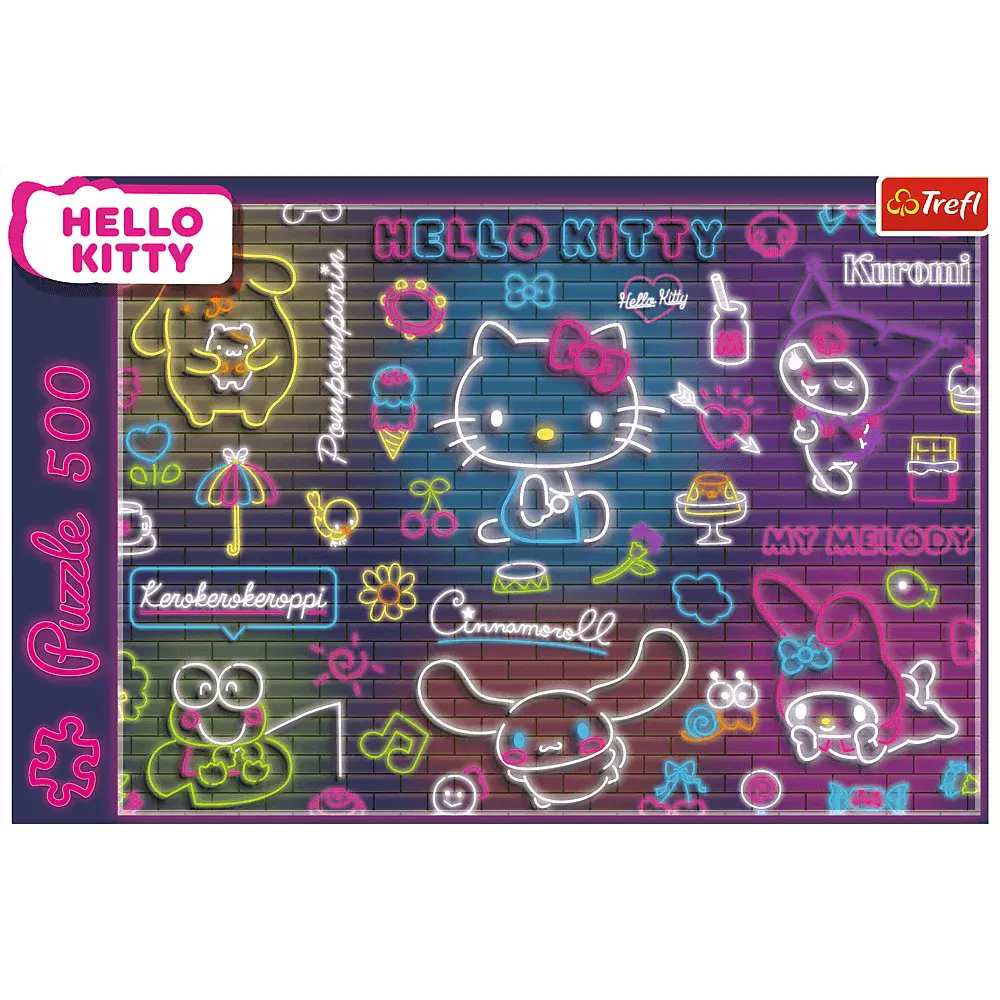 Puzzle 500 elementów. Neon Hello Kitty - Puzzle