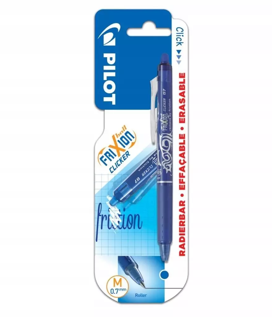 Pióro kulkowe wymazywalne FriXion Clicker, niebieskie - Papiernicze i szkolne