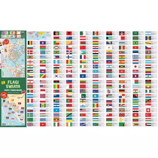 Flagi świata. Mapa z naklejkami - Książki