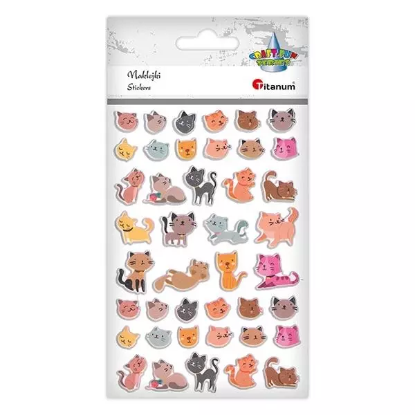 Naklejki wypukłe koty 42szt - Papiernicze i szkolne