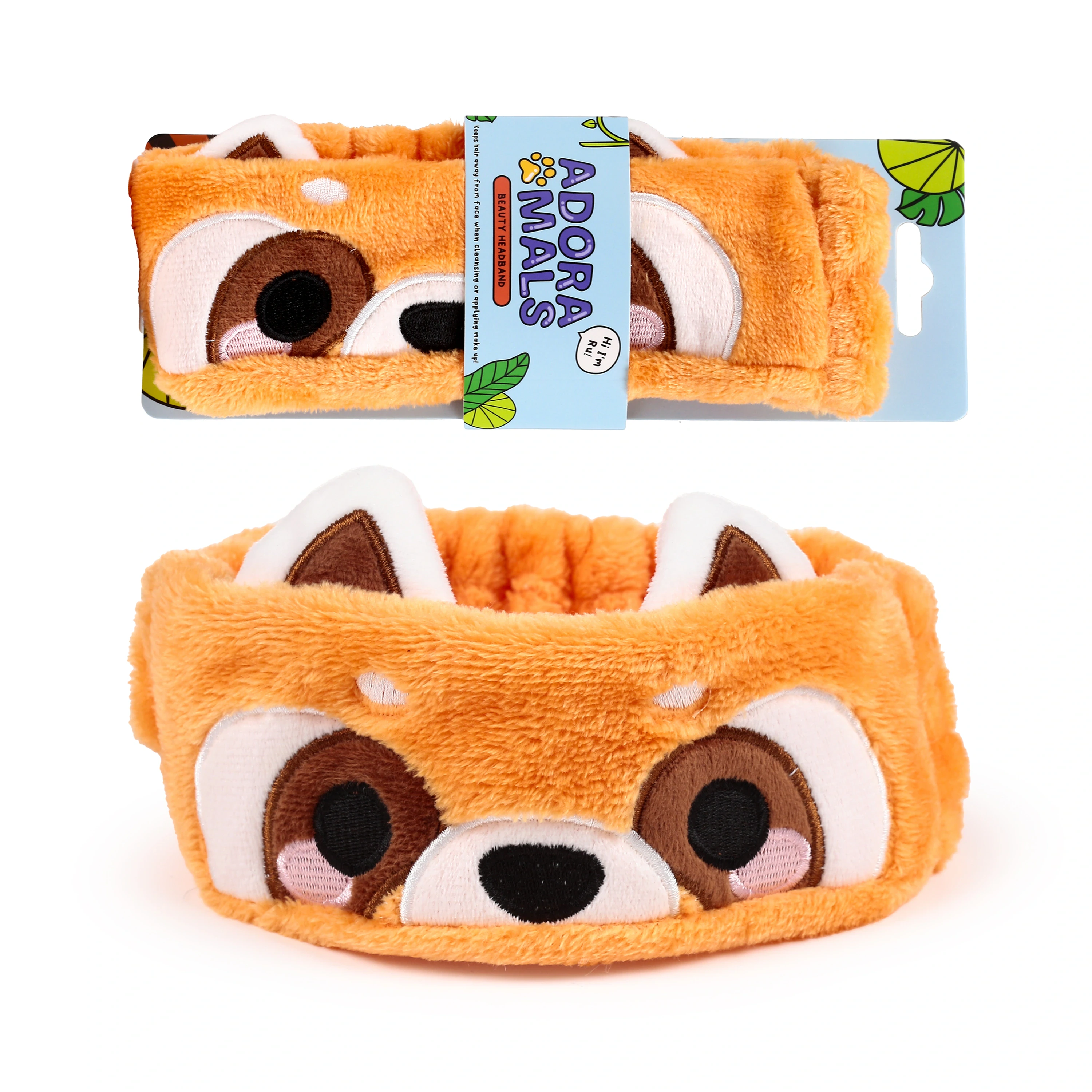 Pluszowa opaska do makijażu -Panda Czerwona Ru - Adoramals - Zabawki