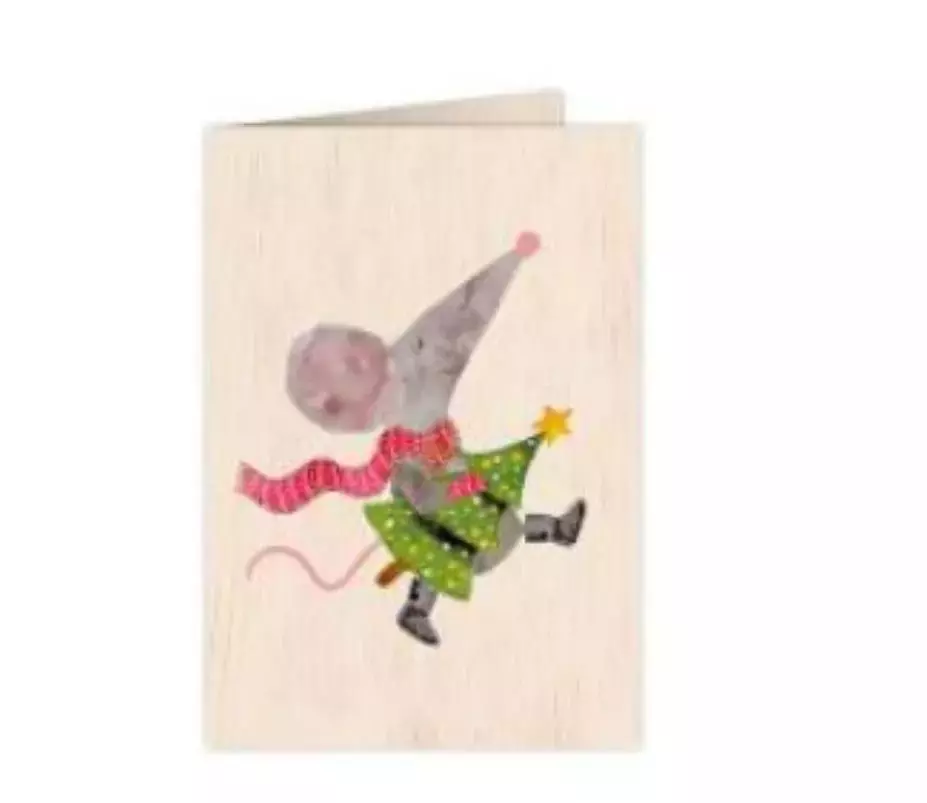 Karnet drewniany C6 + koperta Święta Myszka - Książki