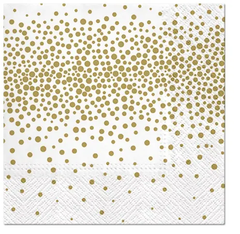 Serwetki złote confetti 33x33 cm (20 sztuk) - Papiernicze i szkolne