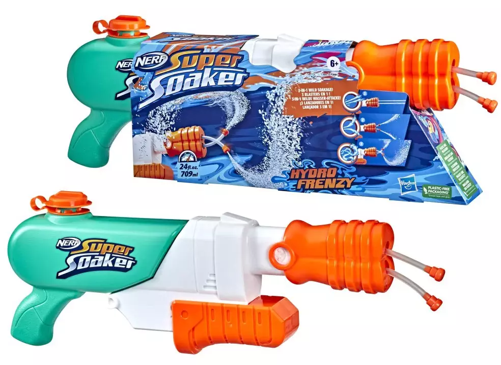 Nerf Super Soaker. Wyrzutnia na wodę Hydro Frenzy 3w1 - Zabawki