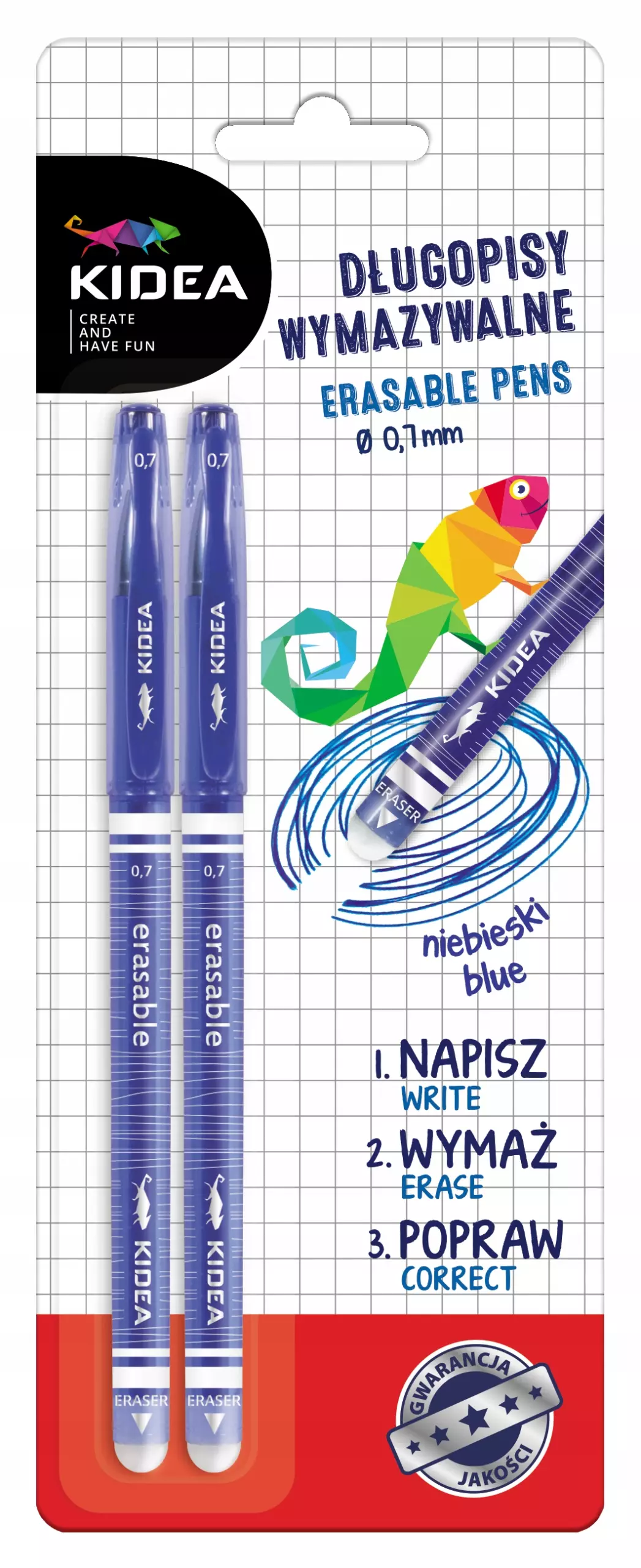 Długopisy wymazywalne, 2 sztuki - Papiernicze i szkolne