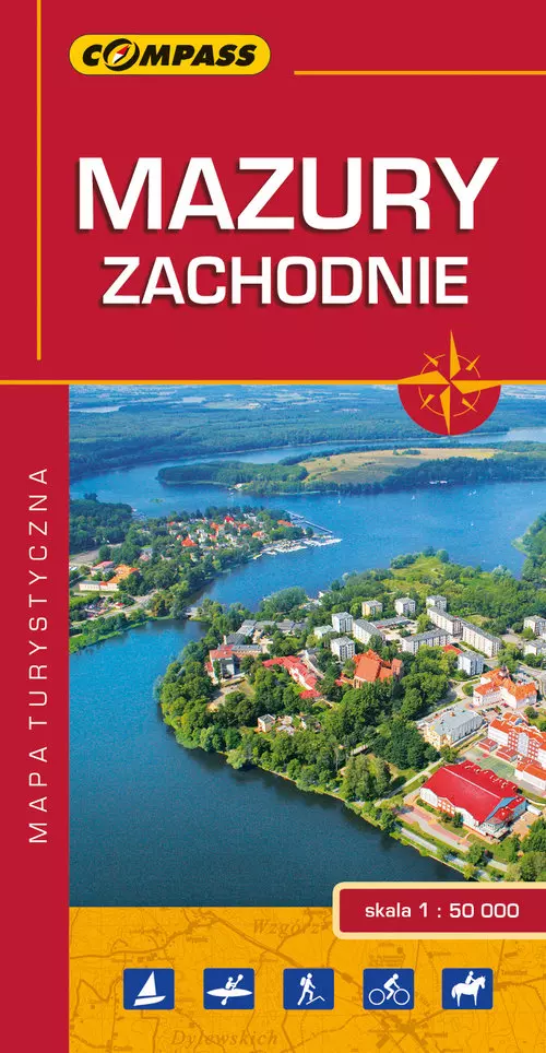 Mazury Zachodnie. Laminowana mapa turystyczna, 1:50 000 - Książki