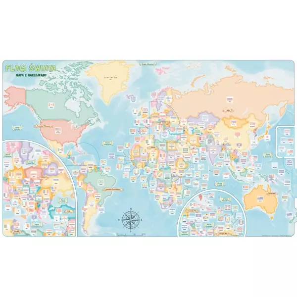 Flagi świata. Mapa z naklejkami - Książki