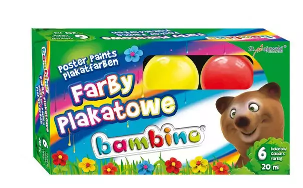 Farby plakatowe Bambino, 6 kolorów - Papiernicze i szkolne