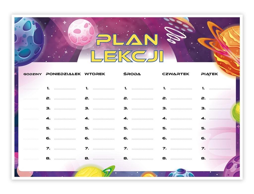Plan lekcji A4 kosmiczny 2 10szt - LearnHow