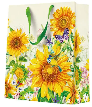 Torebka prezentowa Dzikie słoneczniki, średnie - Papiernicze i szkolne