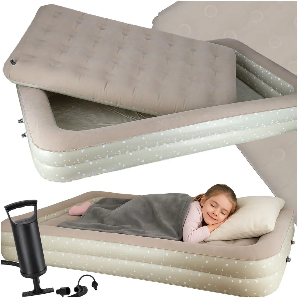 Łóżko dziecięce materac dmuchany do spania turystyczny pompka 140cm x 90cm - Elektronika i akcesoria