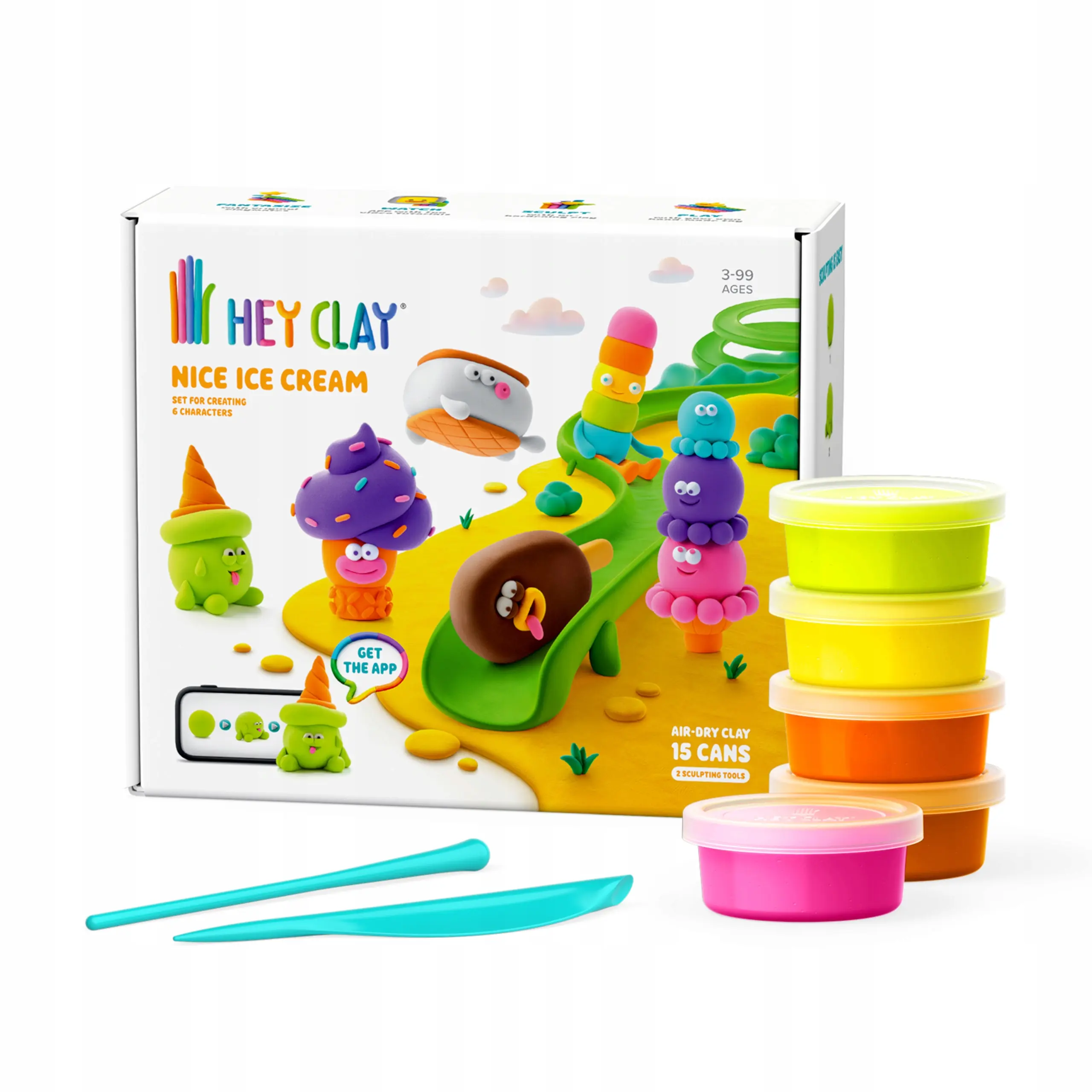 HEY CLAY Ice Cream 2026 zestaw masa plastyczna 15 tubek - Zabawki