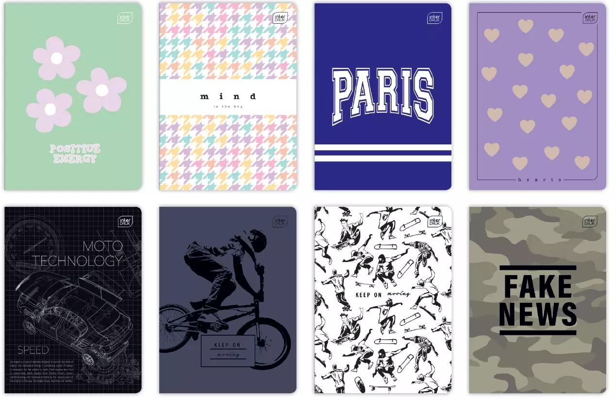 Zeszyt A5 60 kartek w linie, mix wzorów - Papiernicze i szkolne