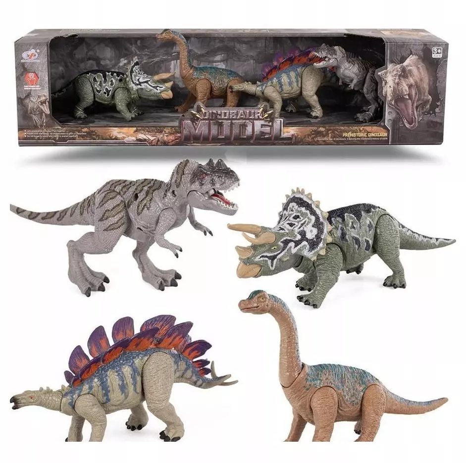 Figurki dinozaurów ruchome 4szt